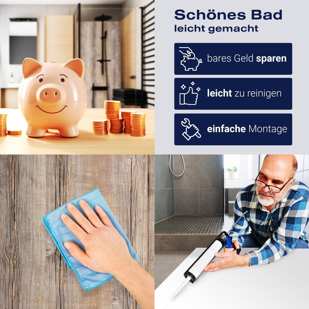 Duschwand Holzbrett M0720 entdecken - Bild 7 Duschwand Holzbrett M0720 entdecken - Bild 7