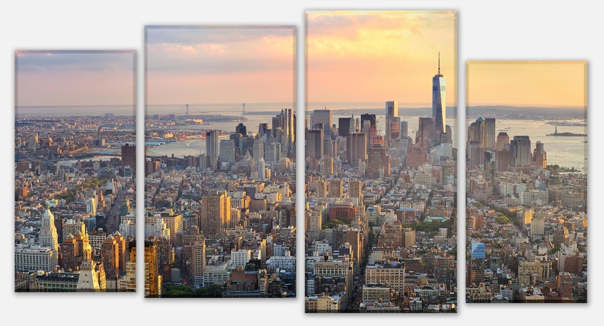 Leinwandbild Mehrteiler Sonnenuntergang in Manhattan M0728 Leinwandbild Mehrteiler Sonnenuntergang in Manhattan M0728