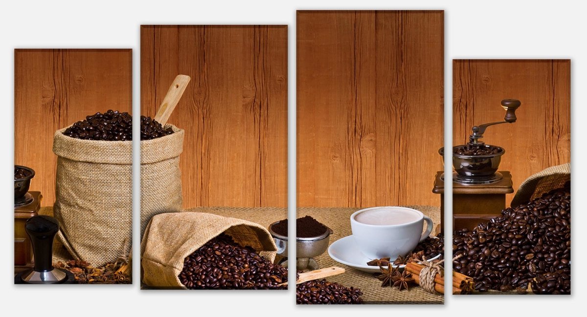 Leinwandbild Mehrteiler Kaffeezeit M0730 Leinwandbild Mehrteiler Kaffeezeit M0730