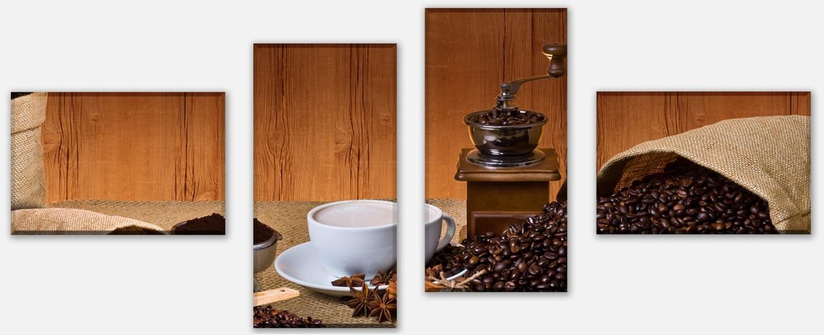 Leinwandbild Mehrteiler Kaffeezeit M0730 Leinwandbild Mehrteiler Kaffeezeit M0730
