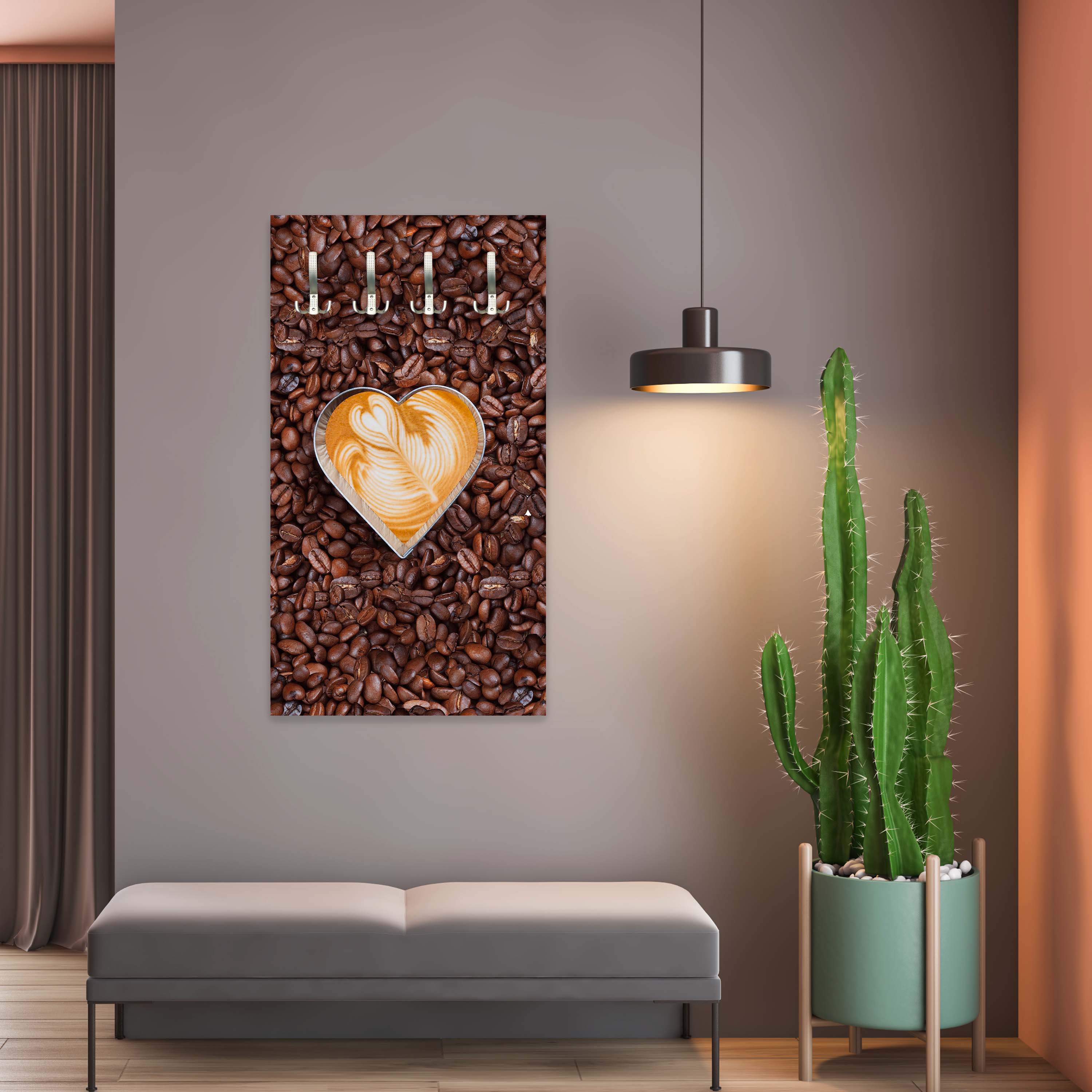 Garderobe Kaffeebohnen und Kaffeeherzen M0731 entdecken - Bild 3 Garderobe Kaffeebohnen und Kaffeeherzen M0731 entdecken - Bild 3