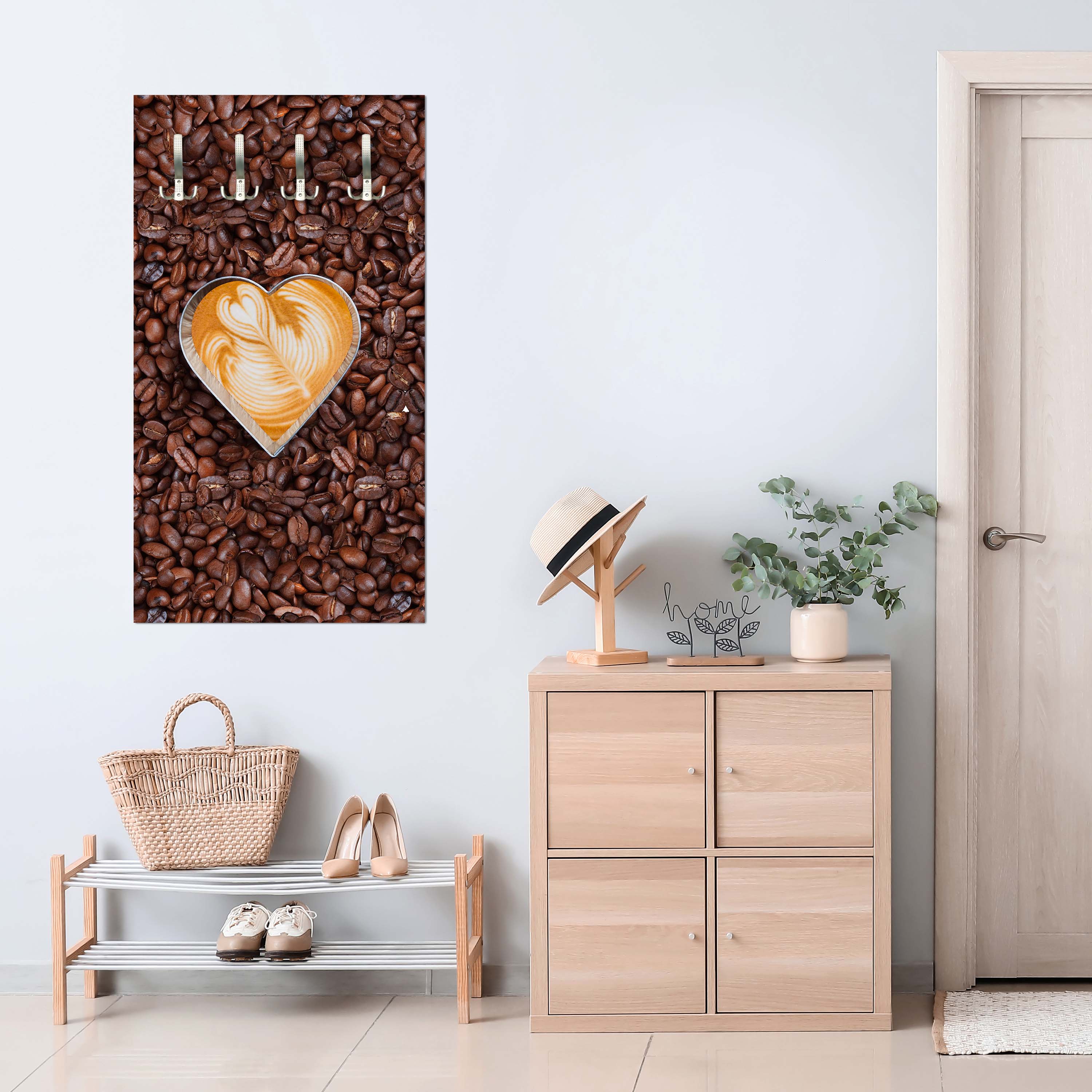 Garderobe Kaffeebohnen und Kaffeeherzen M0731 entdecken - Bild 6 Garderobe Kaffeebohnen und Kaffeeherzen M0731 entdecken - Bild 6