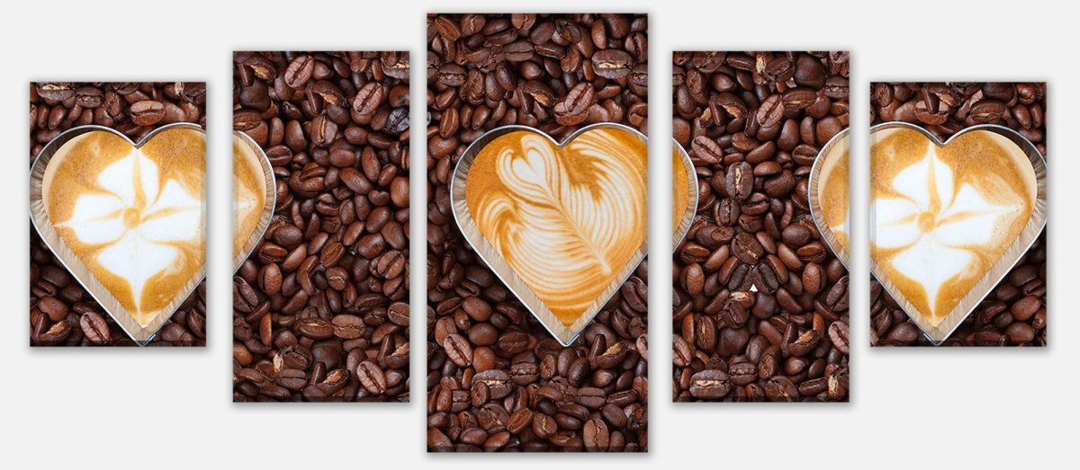 Leinwandbild Mehrteiler Kaffeebohnen und Kaffeeherzen M0731 entdecken - Bild 1 Leinwandbild Mehrteiler Kaffeebohnen und Kaffeeherzen M0731 entdecken - Bild 1