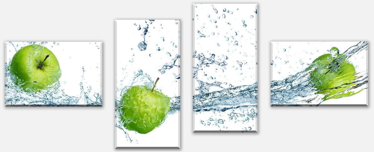 Leinwandbild Mehrteiler grüner Apfel M0736 Leinwandbild Mehrteiler grüner Apfel M0736
