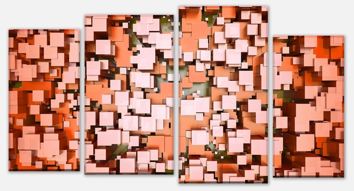 Leinwandbild Mehrteiler Ein kubischer bunter Hintergrund M0764 Leinwandbild Mehrteiler Ein kubischer bunter Hintergrund M0764