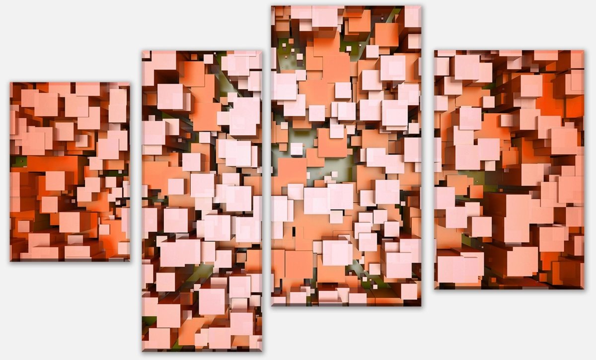 Leinwandbild Mehrteiler Ein kubischer bunter Hintergrund M0764 Leinwandbild Mehrteiler Ein kubischer bunter Hintergrund M0764