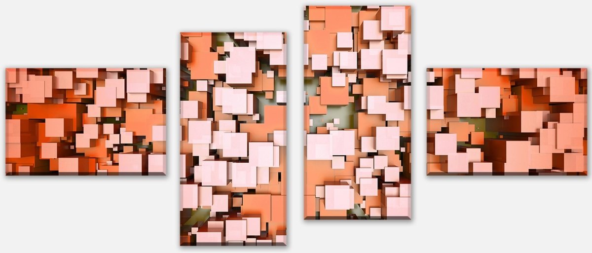 Leinwandbild Mehrteiler Ein kubischer bunter Hintergrund M0764 Leinwandbild Mehrteiler Ein kubischer bunter Hintergrund M0764