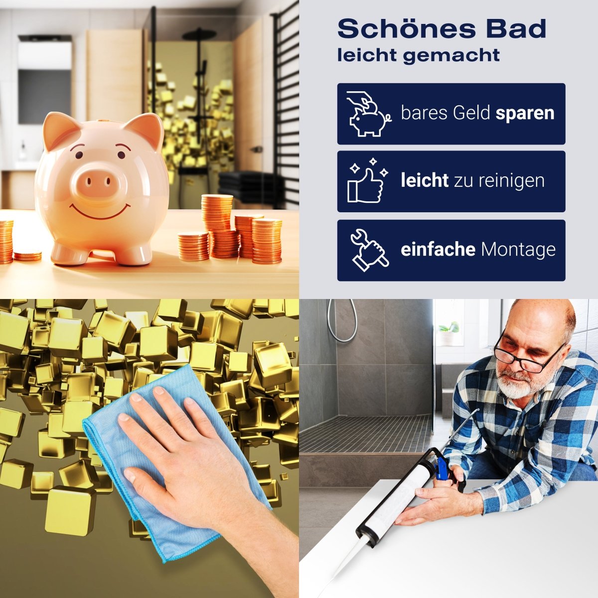 Duschwand Golden Cubes Hintergrund M0765 entdecken - Bild 7 Duschwand Golden Cubes Hintergrund M0765 entdecken - Bild 7