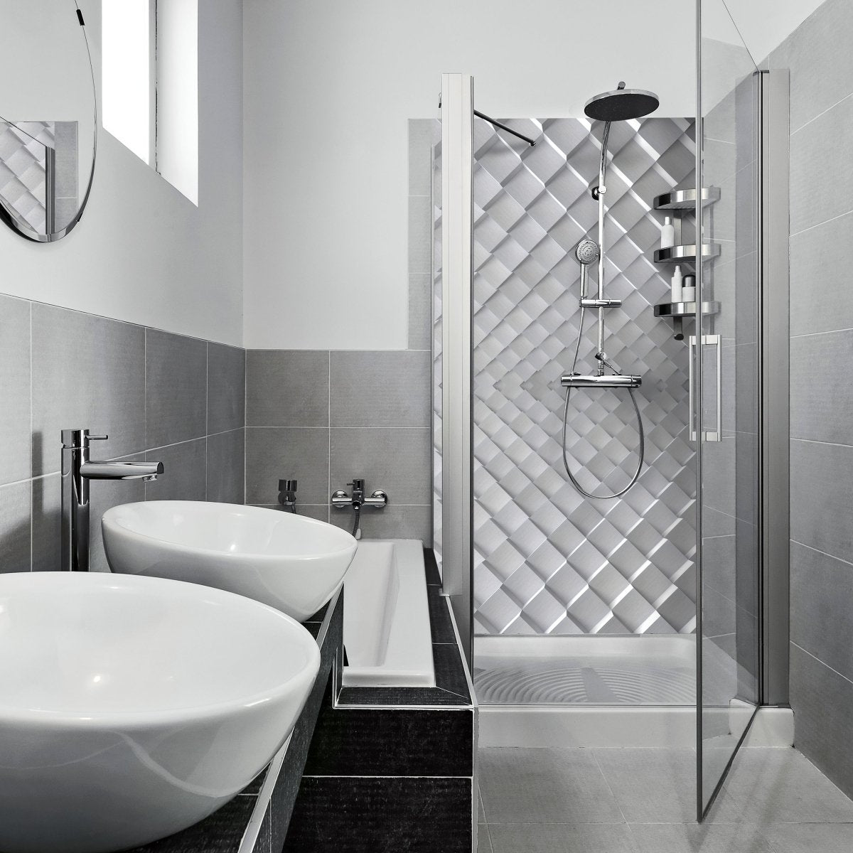 Duschwand Eine abstrakte Metallkulisse M0769 entdecken - Bild 1 Duschwand Eine abstrakte Metallkulisse M0769 entdecken - Bild 1