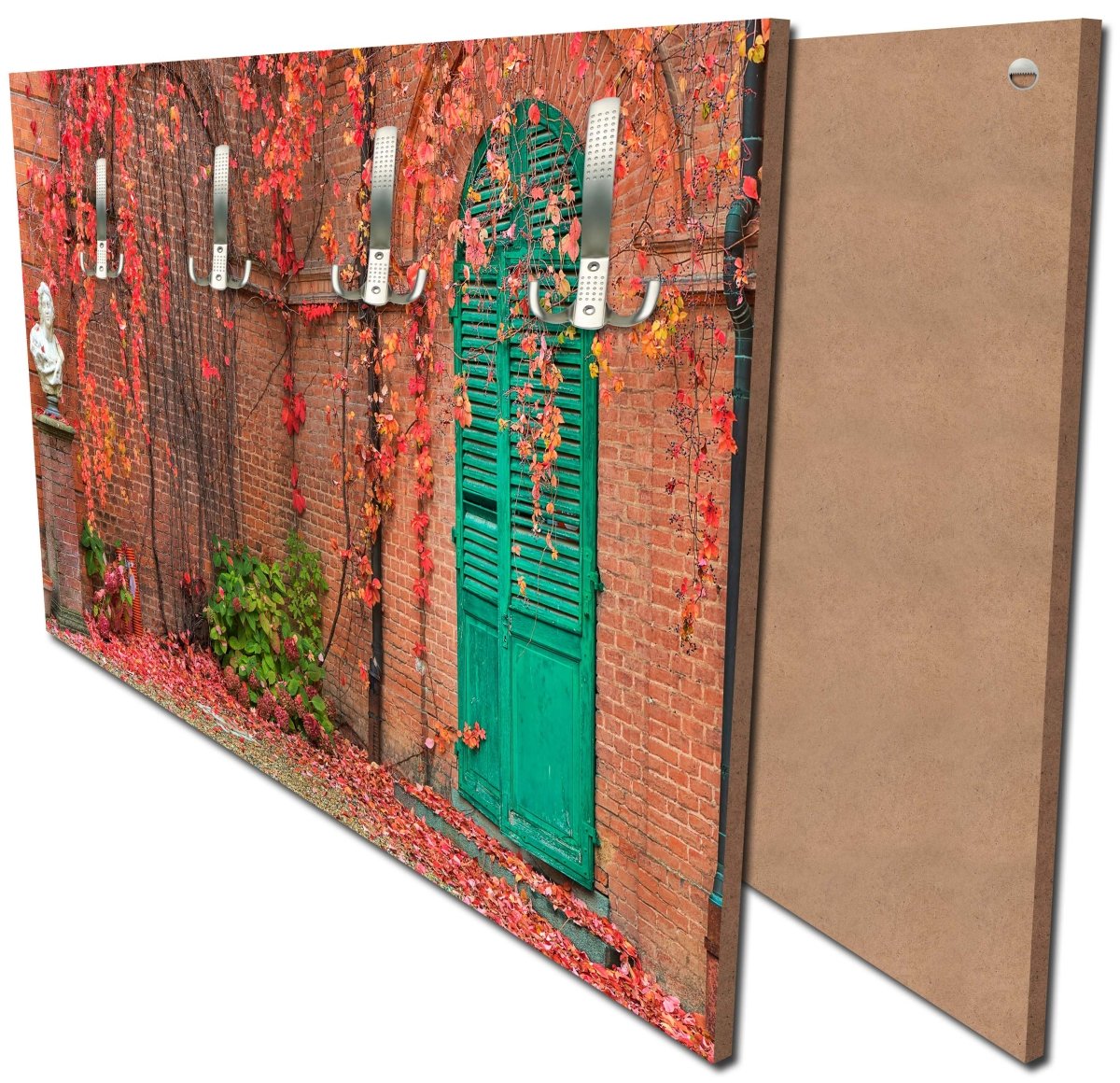 Garderobe Efeu mit roten Blättern wachsen auf einer roten Mauer M0789 Garderobe Efeu mit roten Blättern wachsen auf einer roten Mauer M0789