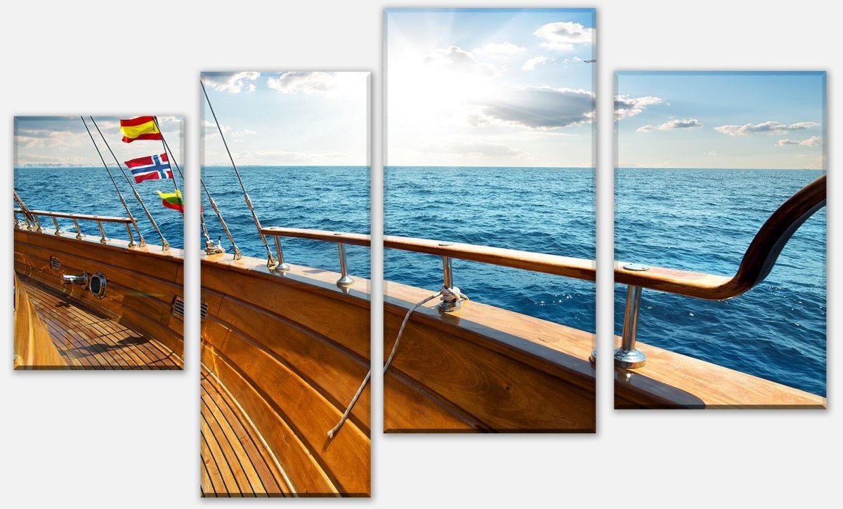 Leinwandbild Mehrteiler Yacht im Meer an sonnigen Tag M0795 Leinwandbild Mehrteiler Yacht im Meer an sonnigen Tag M0795