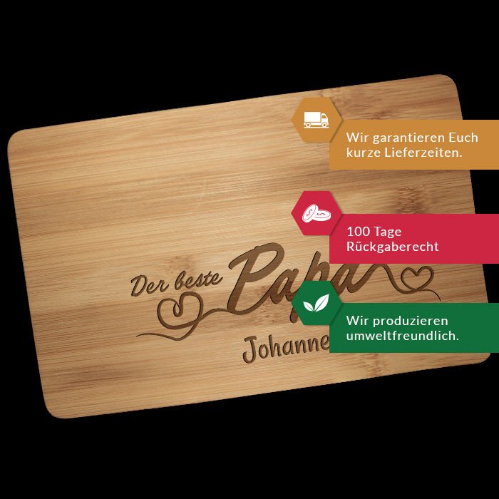 Frühstücksbrettchen Bester Papa, Herz M0802 - Bild 3 Frühstücksbrettchen Bester Papa, Herz M0802 - Bild 3