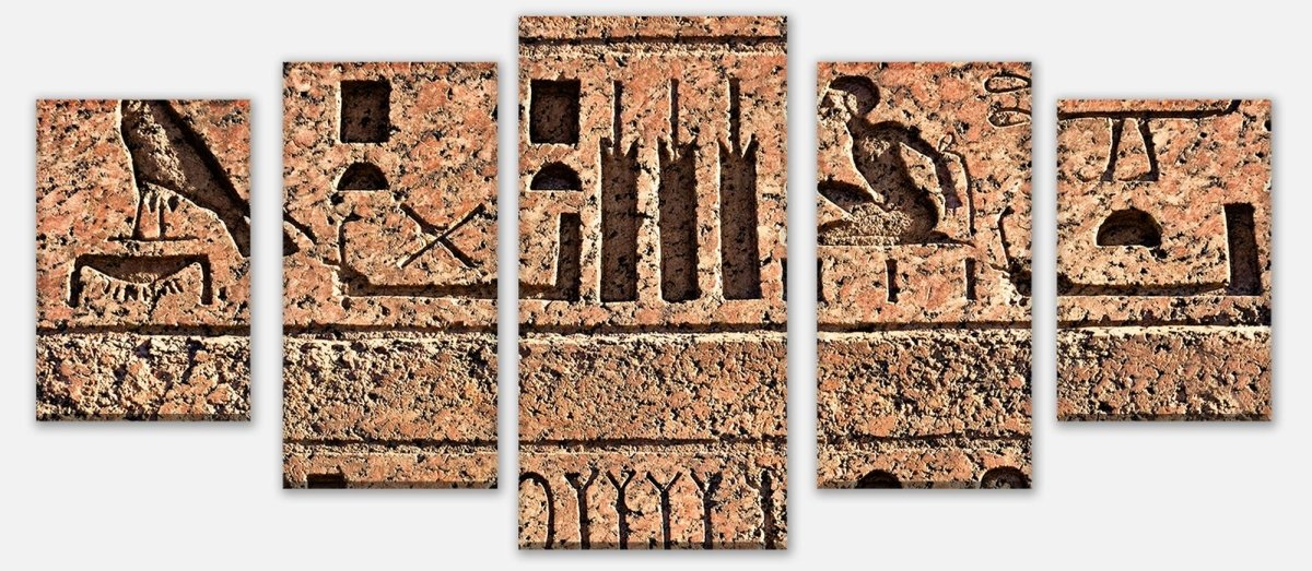 Leinwandbild Mehrteiler Ägyptische Hieroglyphen auf einer alten Mauer M0806 entdecken - Bild 1 Leinwandbild Mehrteiler Ägyptische Hieroglyphen auf einer alten Mauer M0806 entdecken - Bild 1