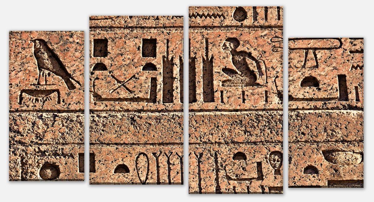 Leinwandbild Mehrteiler Ägyptische Hieroglyphen auf einer alten Mauer M0806 Leinwandbild Mehrteiler Ägyptische Hieroglyphen auf einer alten Mauer M0806