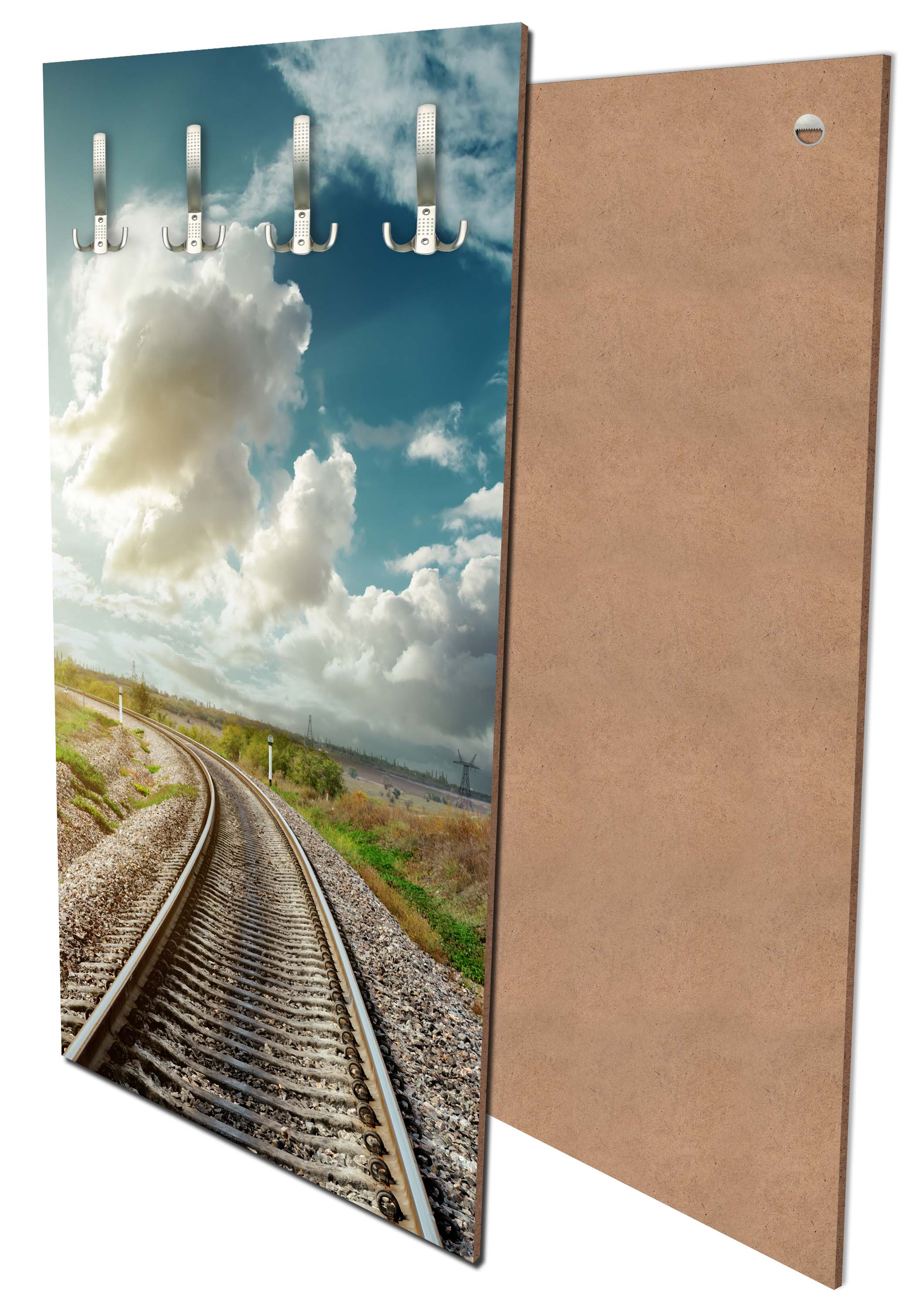 Garderobe Eisenbahn mit Sonnenuntergang am Horizont M0807 entdecken - Bild 1 Garderobe Eisenbahn mit Sonnenuntergang am Horizont M0807 entdecken - Bild 1