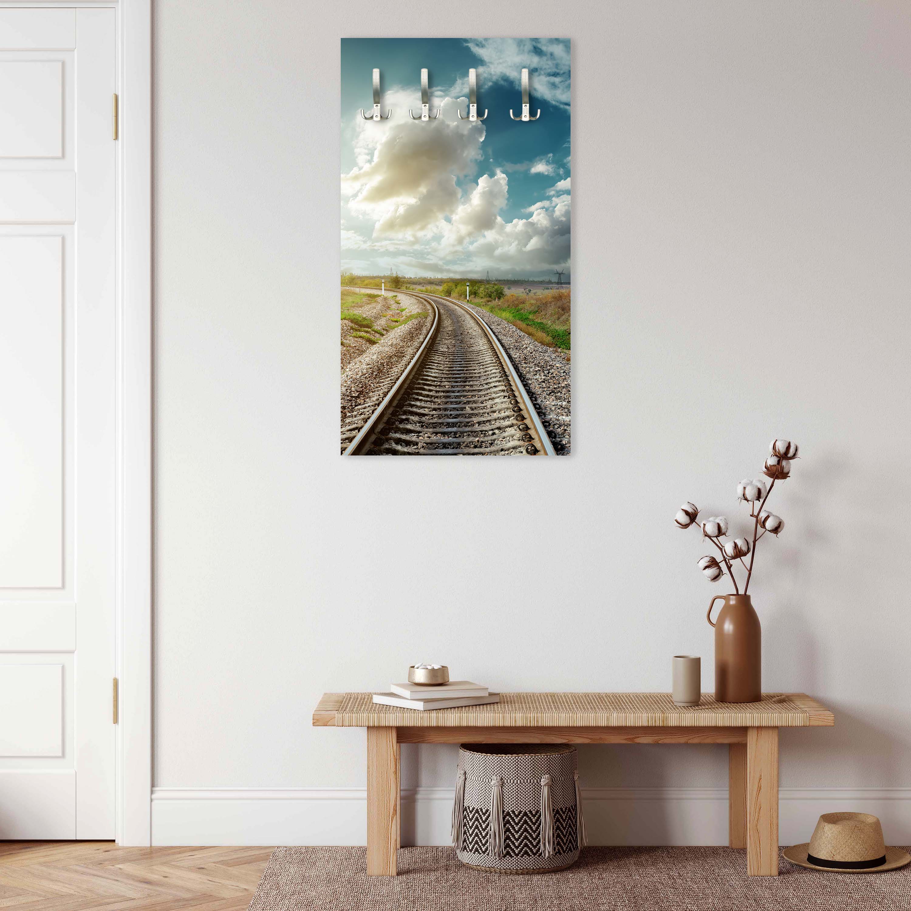 Garderobe Eisenbahn mit Sonnenuntergang am Horizont M0807 entdecken - Bild 3 Garderobe Eisenbahn mit Sonnenuntergang am Horizont M0807 entdecken - Bild 3