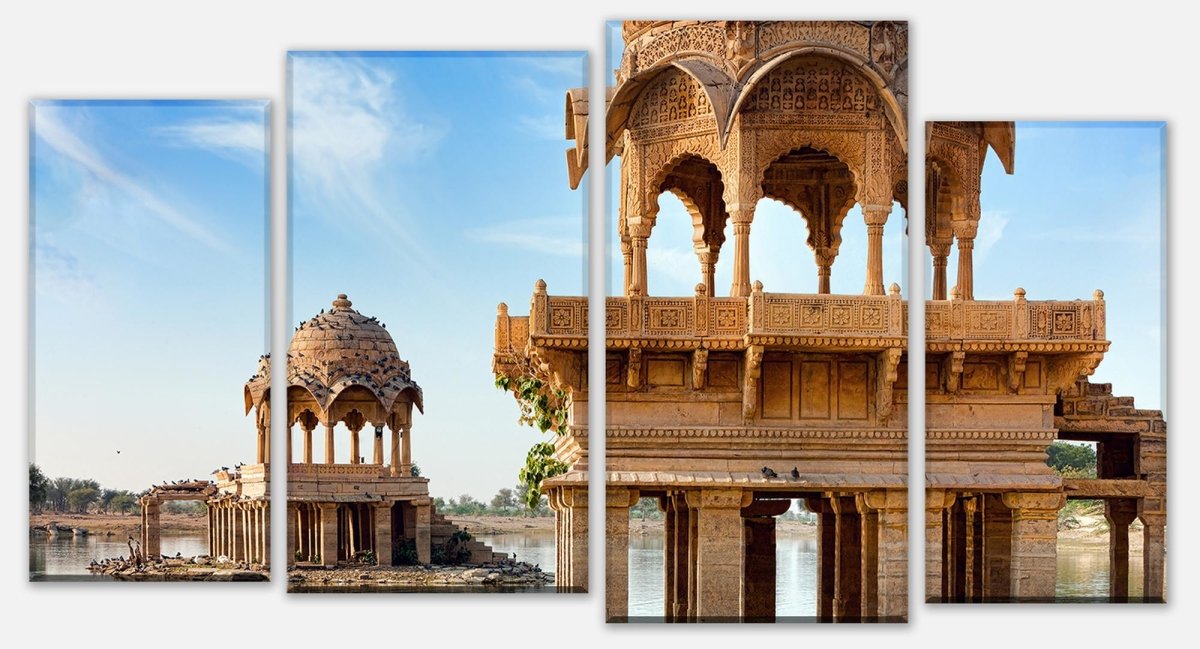 Leinwandbild Mehrteiler Gadi Sagar See, Indien M0810 Leinwandbild Mehrteiler Gadi Sagar See, Indien M0810