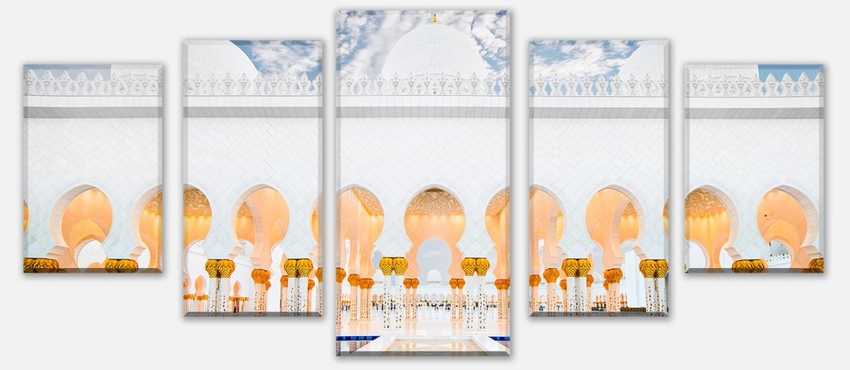 Leinwandbild Mehrteiler Bögen der Großmoschee in Abu Dhabi M0813 entdecken - Bild 1 Leinwandbild Mehrteiler Bögen der Großmoschee in Abu Dhabi M0813 entdecken - Bild 1