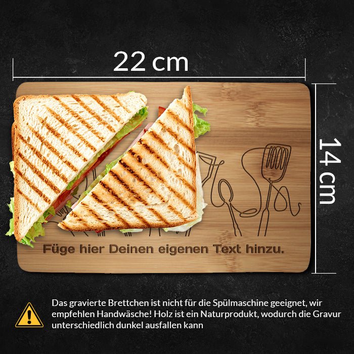 Frühstücksbrettchen eigener Text, Besteck M0814 - Bild 4 Frühstücksbrettchen eigener Text, Besteck M0814 - Bild 4