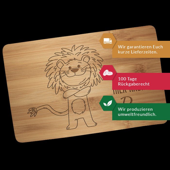 Frühstücksbrettchen Löwe, hier krümelt M0817 - Bild 3 Frühstücksbrettchen Löwe, hier krümelt M0817 - Bild 3