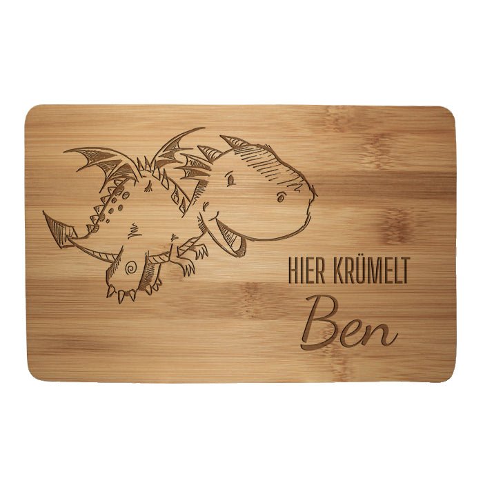 Frühstücksbrettchen Drache, hier krümelt M0818 - Bild 1 Frühstücksbrettchen Drache, hier krümelt M0818 - Bild 1