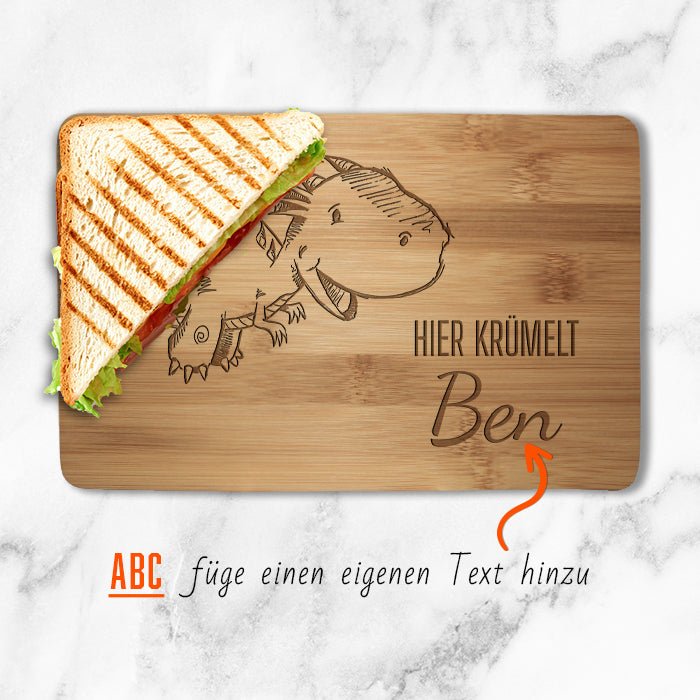 Frühstücksbrettchen Drache, hier krümelt M0818 - Bild 2 Frühstücksbrettchen Drache, hier krümelt M0818 - Bild 2