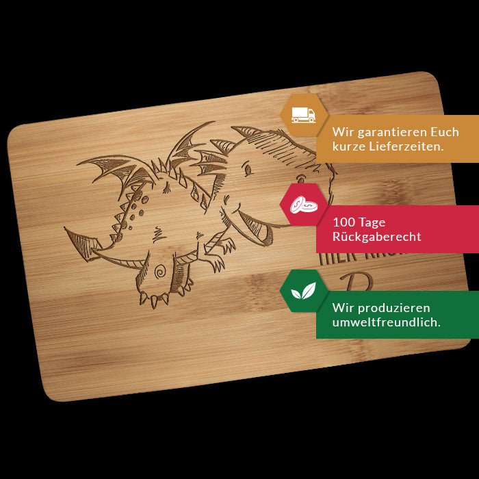 Frühstücksbrettchen Drache, hier krümelt M0818 - Bild 3 Frühstücksbrettchen Drache, hier krümelt M0818 - Bild 3