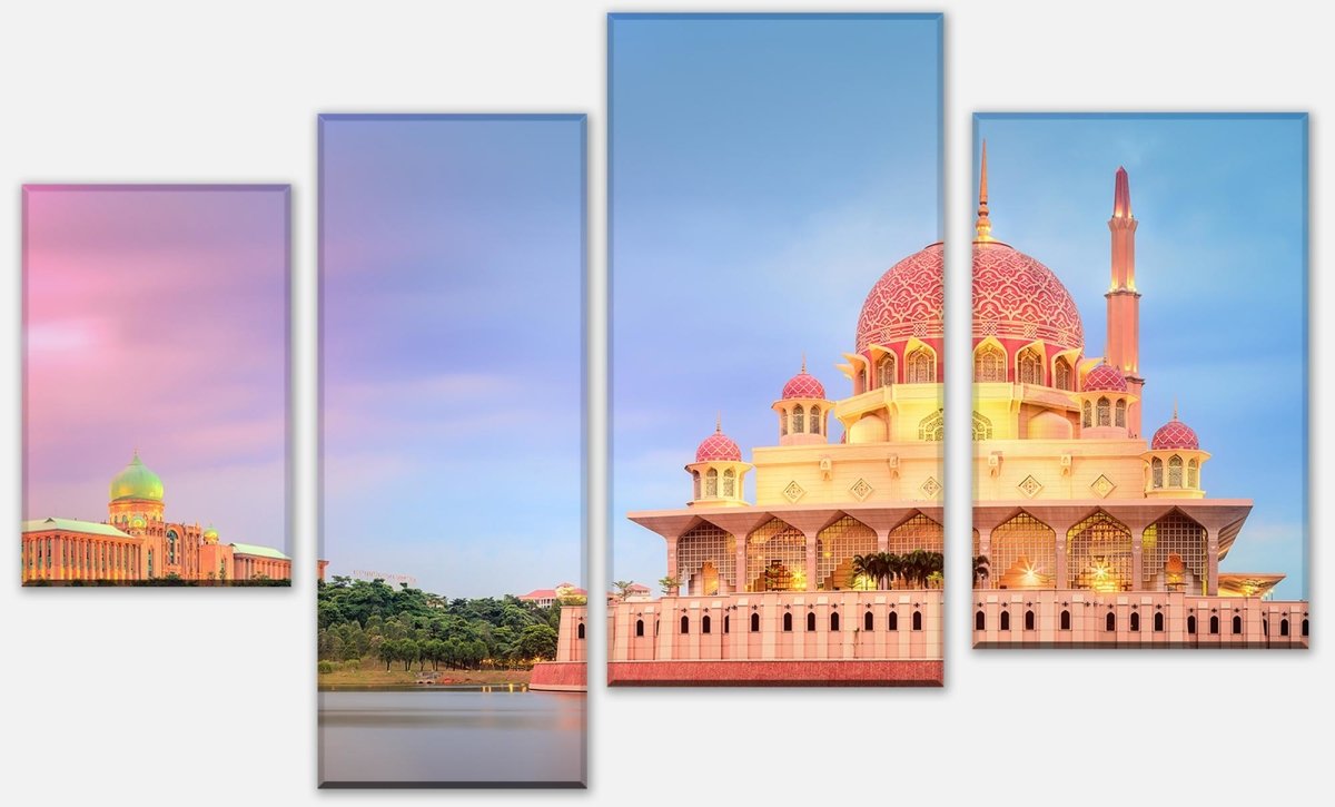 Leinwandbild Mehrteiler Sonnenuntergang über Putrajaya-Moschee M0819 Leinwandbild Mehrteiler Sonnenuntergang über Putrajaya-Moschee M0819