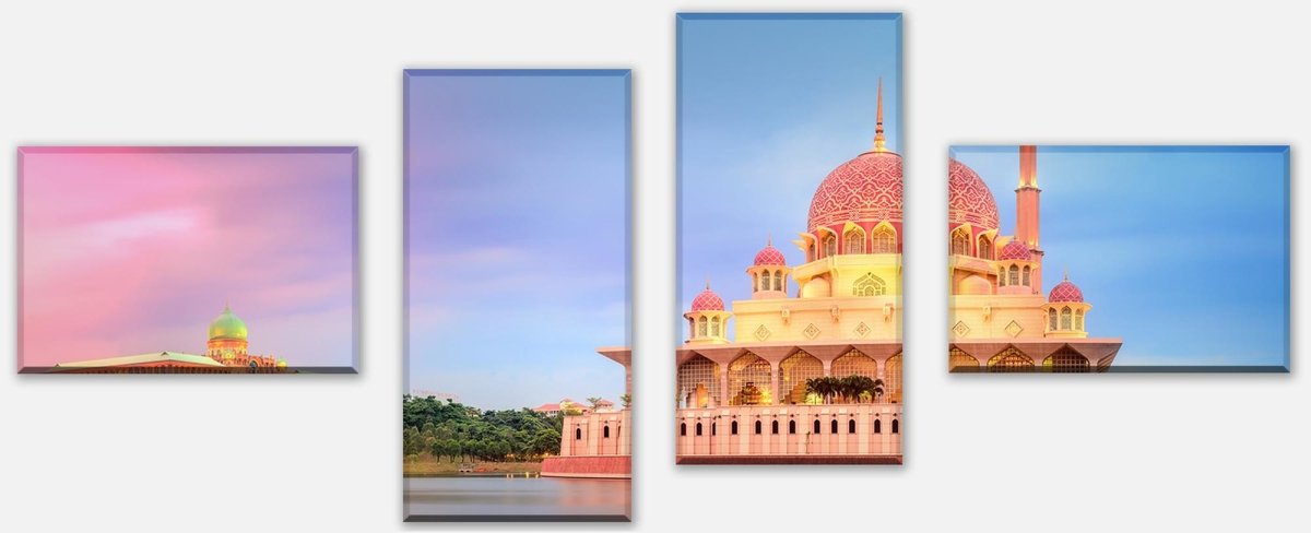 Leinwandbild Mehrteiler Sonnenuntergang über Putrajaya-Moschee M0819 Leinwandbild Mehrteiler Sonnenuntergang über Putrajaya-Moschee M0819