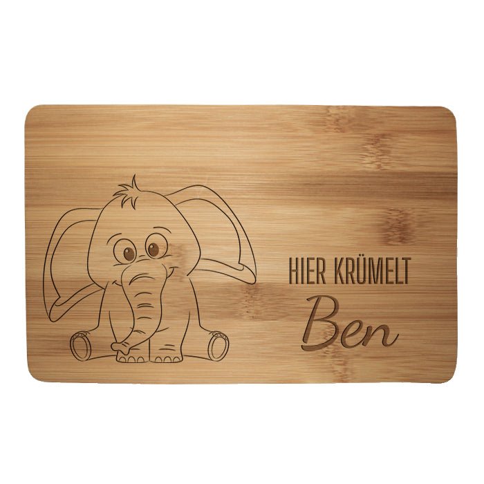 Frühstücksbrettchen Elefant, hier krümelt M0821 - Bild 1 Frühstücksbrettchen Elefant, hier krümelt M0821 - Bild 1