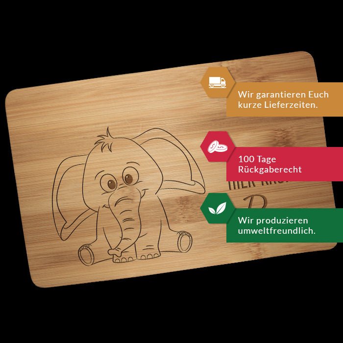 Frühstücksbrettchen Elefant, hier krümelt M0821 - Bild 3 Frühstücksbrettchen Elefant, hier krümelt M0821 - Bild 3