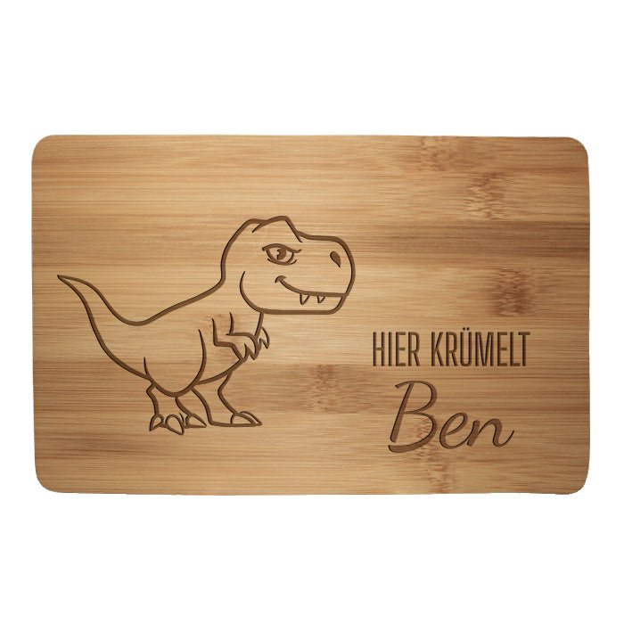 Frühstücksbrettchen Dino, hier krümelt M0822 - Bild 1 Frühstücksbrettchen Dino, hier krümelt M0822 - Bild 1