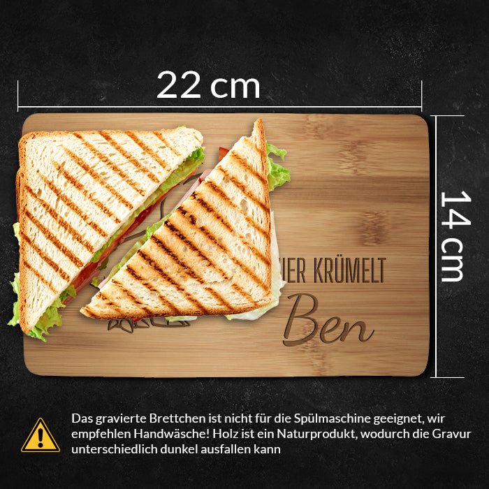 Frühstücksbrettchen Dino, hier krümelt M0822 - Bild 4 Frühstücksbrettchen Dino, hier krümelt M0822 - Bild 4