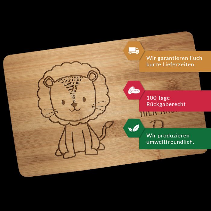 Frühstücksbrettchen Löwe, hier krümelt M0823 - Bild 3 Frühstücksbrettchen Löwe, hier krümelt M0823 - Bild 3