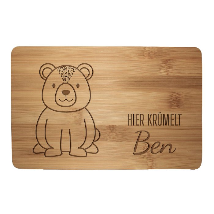 Frühstücksbrettchen Bär, hier krümelt M0824 - Bild 1 Frühstücksbrettchen Bär, hier krümelt M0824 - Bild 1