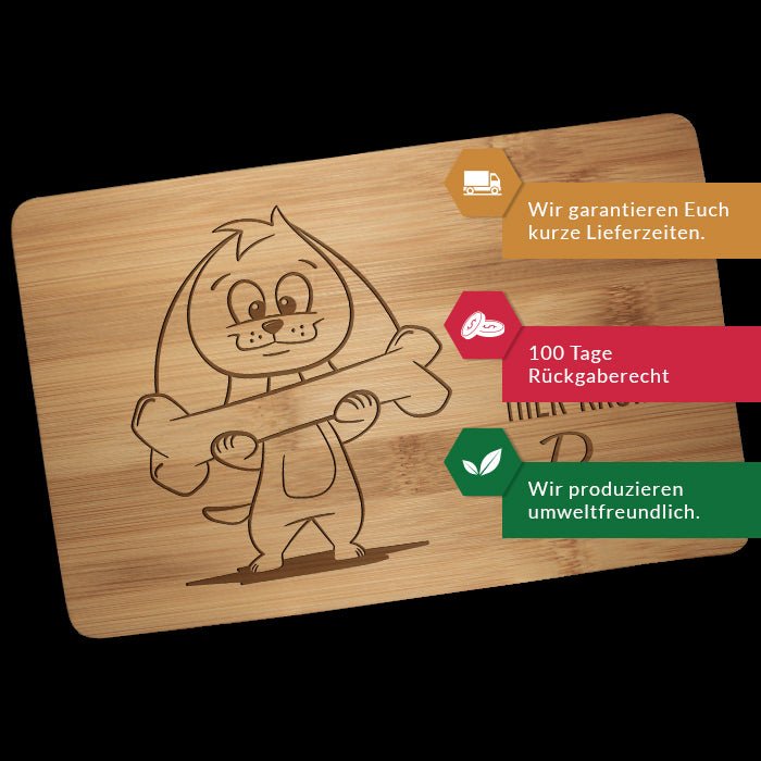 Frühstücksbrettchen Hund, hier krümelt M0826 - Bild 3 Frühstücksbrettchen Hund, hier krümelt M0826 - Bild 3