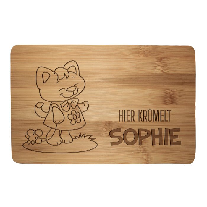 Frühstücksbrettchen Katze, hier krümelt M0830 - Bild 1 Frühstücksbrettchen Katze, hier krümelt M0830 - Bild 1