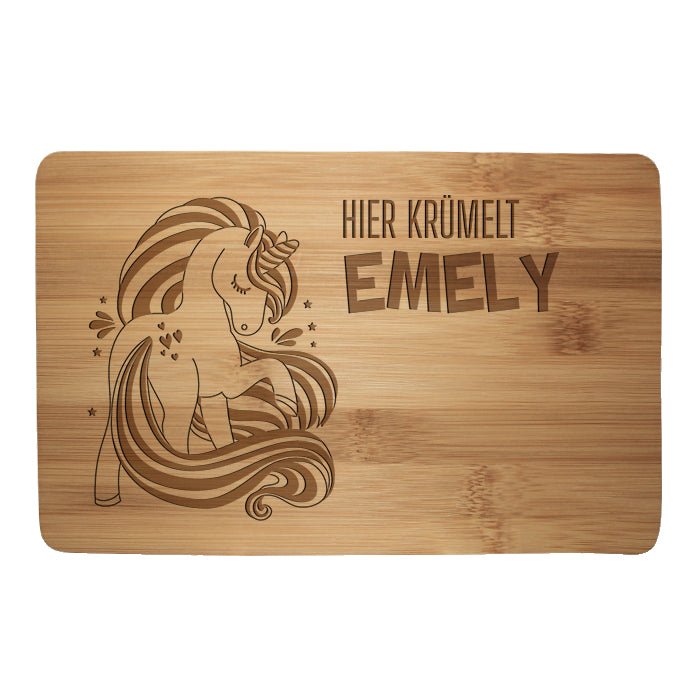 Frühstücksbrettchen Einhorn, hier krümelt M0831 - Bild 1 Frühstücksbrettchen Einhorn, hier krümelt M0831 - Bild 1