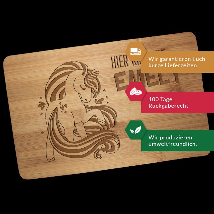 Frühstücksbrettchen Einhorn, hier krümelt M0831 - Bild 3 Frühstücksbrettchen Einhorn, hier krümelt M0831 - Bild 3