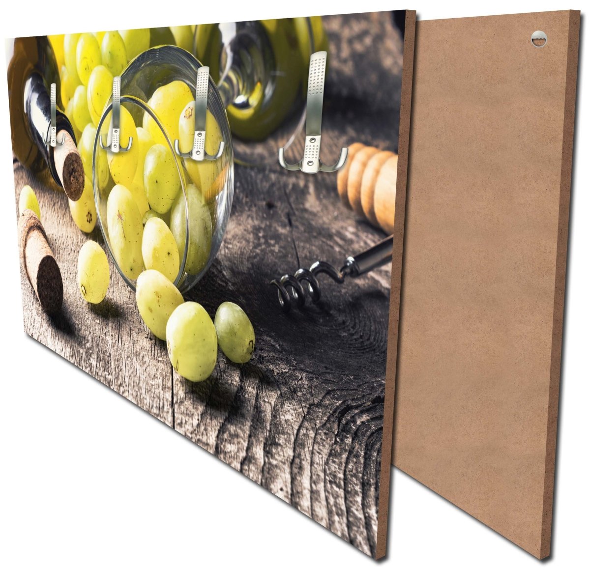 Garderobe Flasche Weißwein, Traube und Korken M0836 Garderobe Flasche Weißwein, Traube und Korken M0836