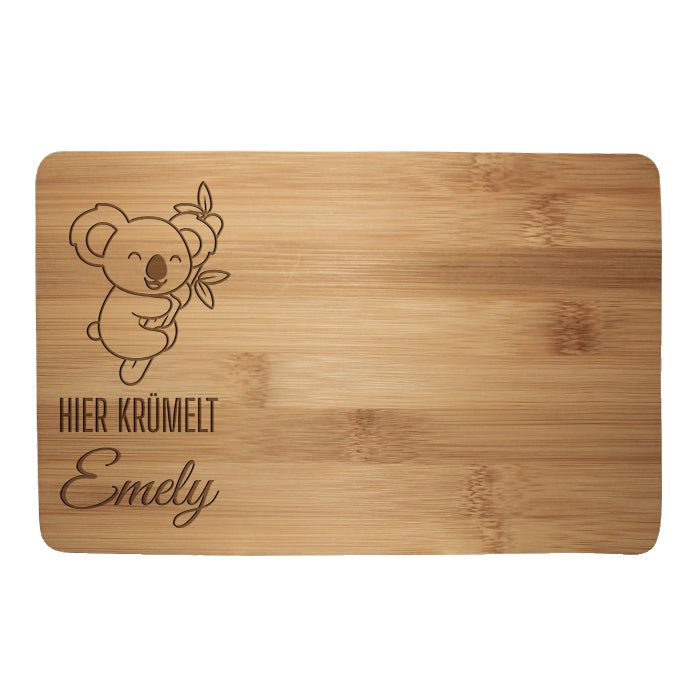 Frühstücksbrettchen Koala, hier krümelt M0838 - Bild 1 Frühstücksbrettchen Koala, hier krümelt M0838 - Bild 1