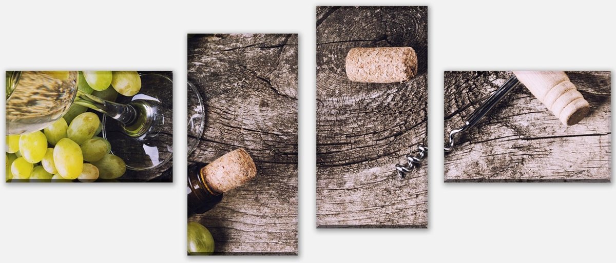 Leinwandbild Mehrteiler Flasche Weißwein und Trauben auf einem alten Tisch M0838 Leinwandbild Mehrteiler Flasche Weißwein und Trauben auf einem alten Tisch M0838