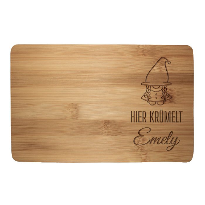 Frühstücksbrettchen Zwerg, hier krümelt M0840 - Bild 1 Frühstücksbrettchen Zwerg, hier krümelt M0840 - Bild 1