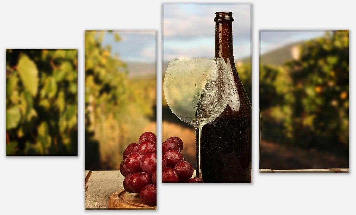 Leinwandbild Mehrteiler Ein Glas Wein M0840 Leinwandbild Mehrteiler Ein Glas Wein M0840