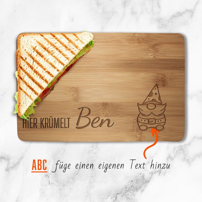 Frühstücksbrettchen Zwerg, hier krümelt M0841 - Bild 2 Frühstücksbrettchen Zwerg, hier krümelt M0841 - Bild 2