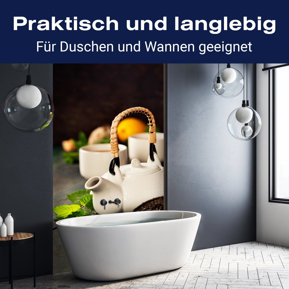 Duschwand Teekanne und Tasse Tee mit Minze M0845 entdecken - Bild 3 Duschwand Teekanne und Tasse Tee mit Minze M0845 entdecken - Bild 3