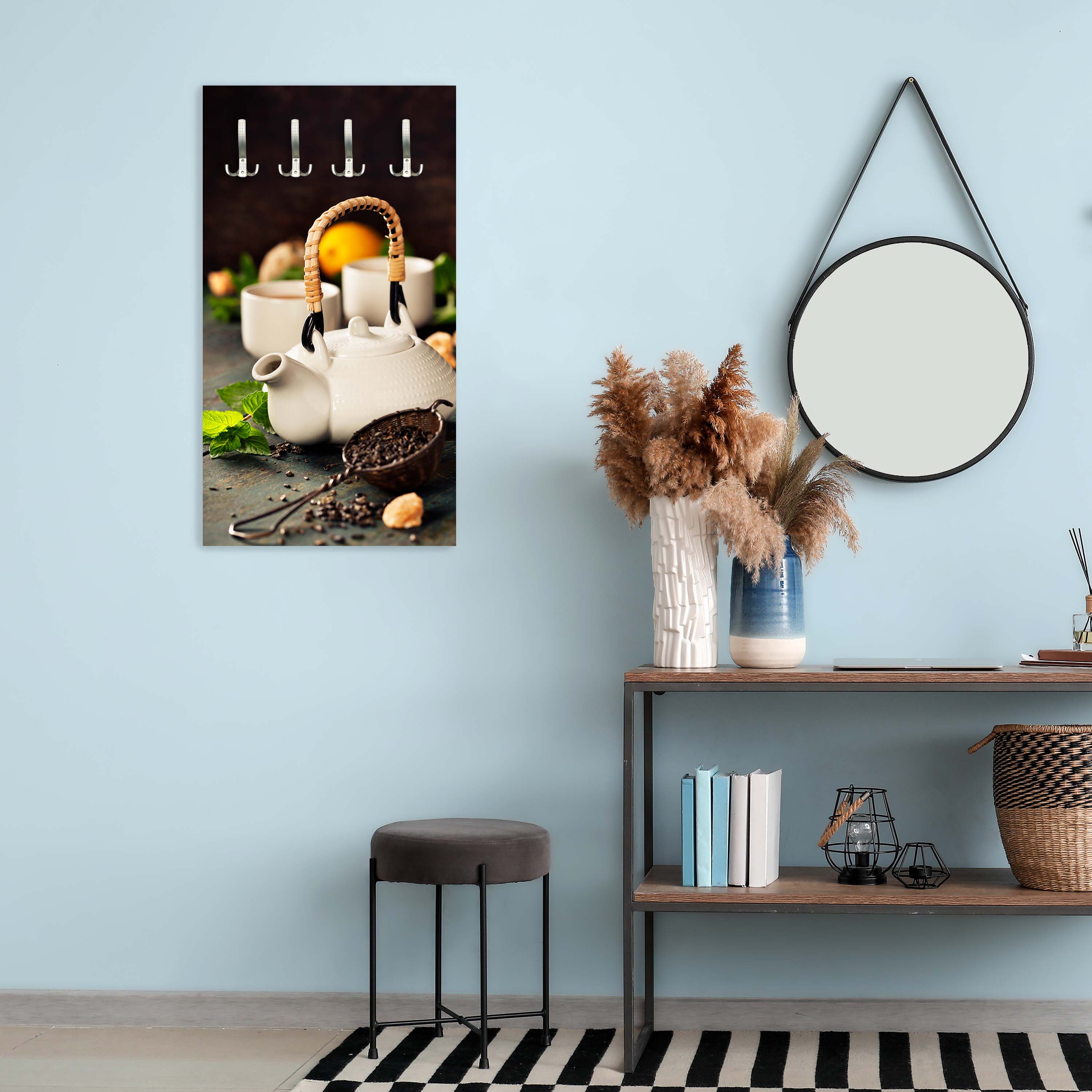 Garderobe Teekanne und Tasse Tee mit Minze M0845 entdecken - Bild 2 Garderobe Teekanne und Tasse Tee mit Minze M0845 entdecken - Bild 2