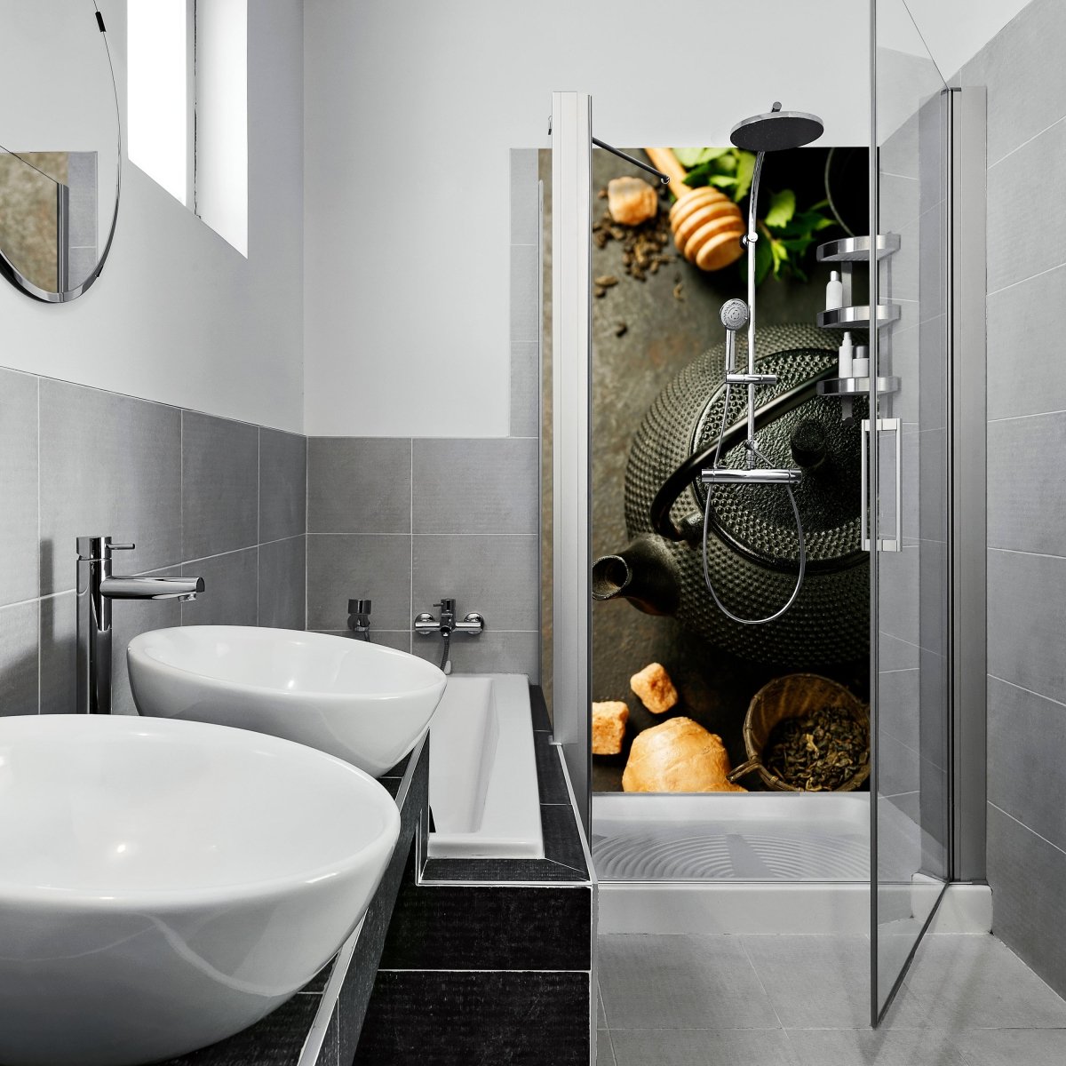 Duschwand Rustikale Teekanne mit Ingwer und Minze M0846 entdecken - Bild 1 Duschwand Rustikale Teekanne mit Ingwer und Minze M0846 entdecken - Bild 1