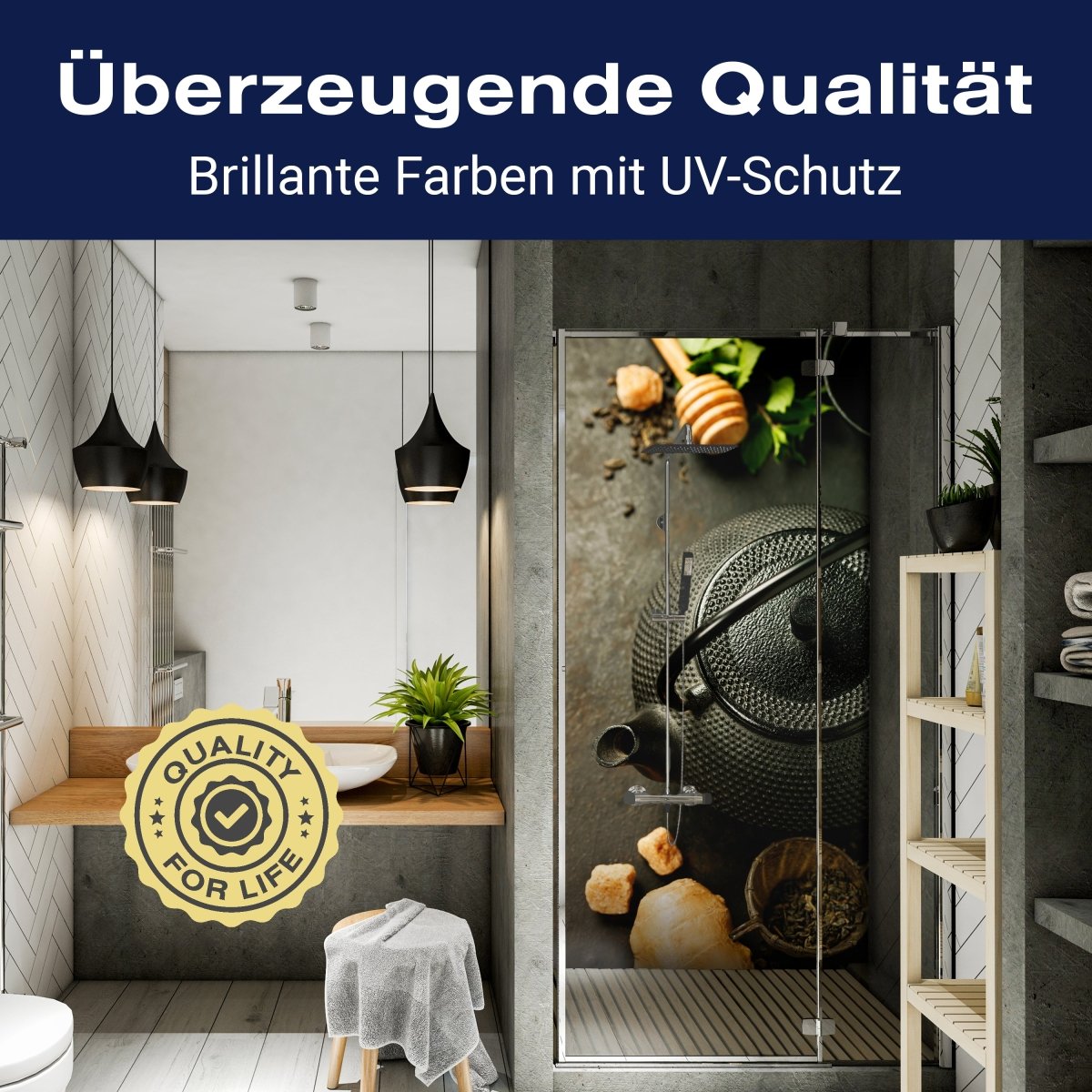 Duschwand Rustikale Teekanne mit Ingwer und Minze M0846 entdecken - Bild 2 Duschwand Rustikale Teekanne mit Ingwer und Minze M0846 entdecken - Bild 2