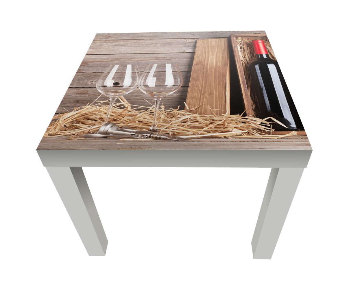 Beistelltisch Rotweinflasche und Weingläser M0848 entdecken - Bild 1 Beistelltisch Rotweinflasche und Weingläser M0848 entdecken - Bild 1